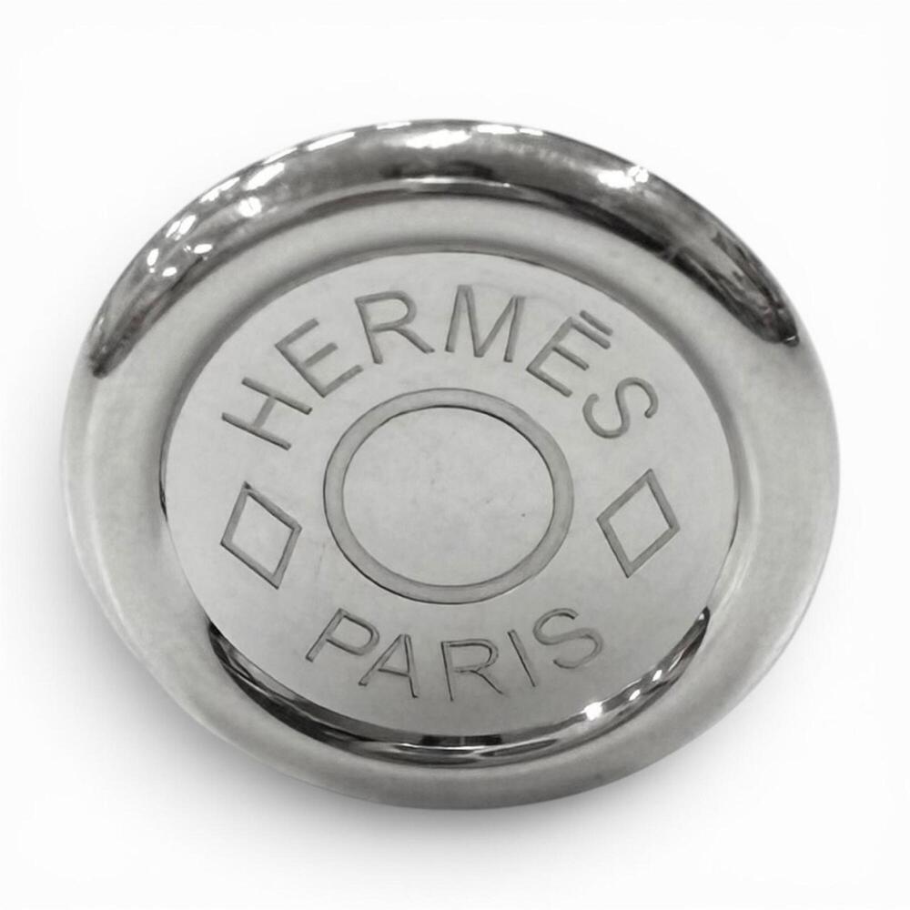 HERMES AG925 Sellier motif Clou de Selle cufflinks, silver, made in France, t... - Picture 4 of 7